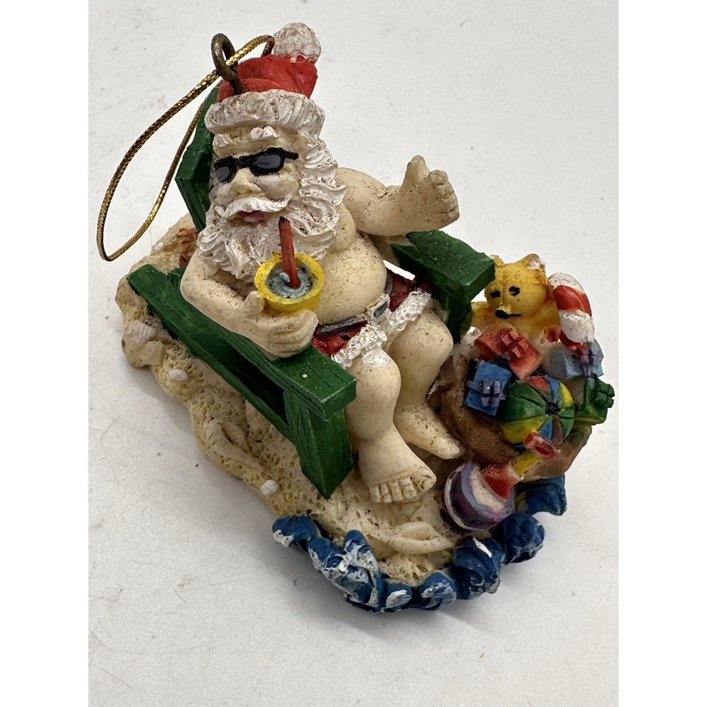 Seaside Santa by ERCO Beach Santa Ornament Sunglasses Florida Coastal‎ - Picture 7 of 7